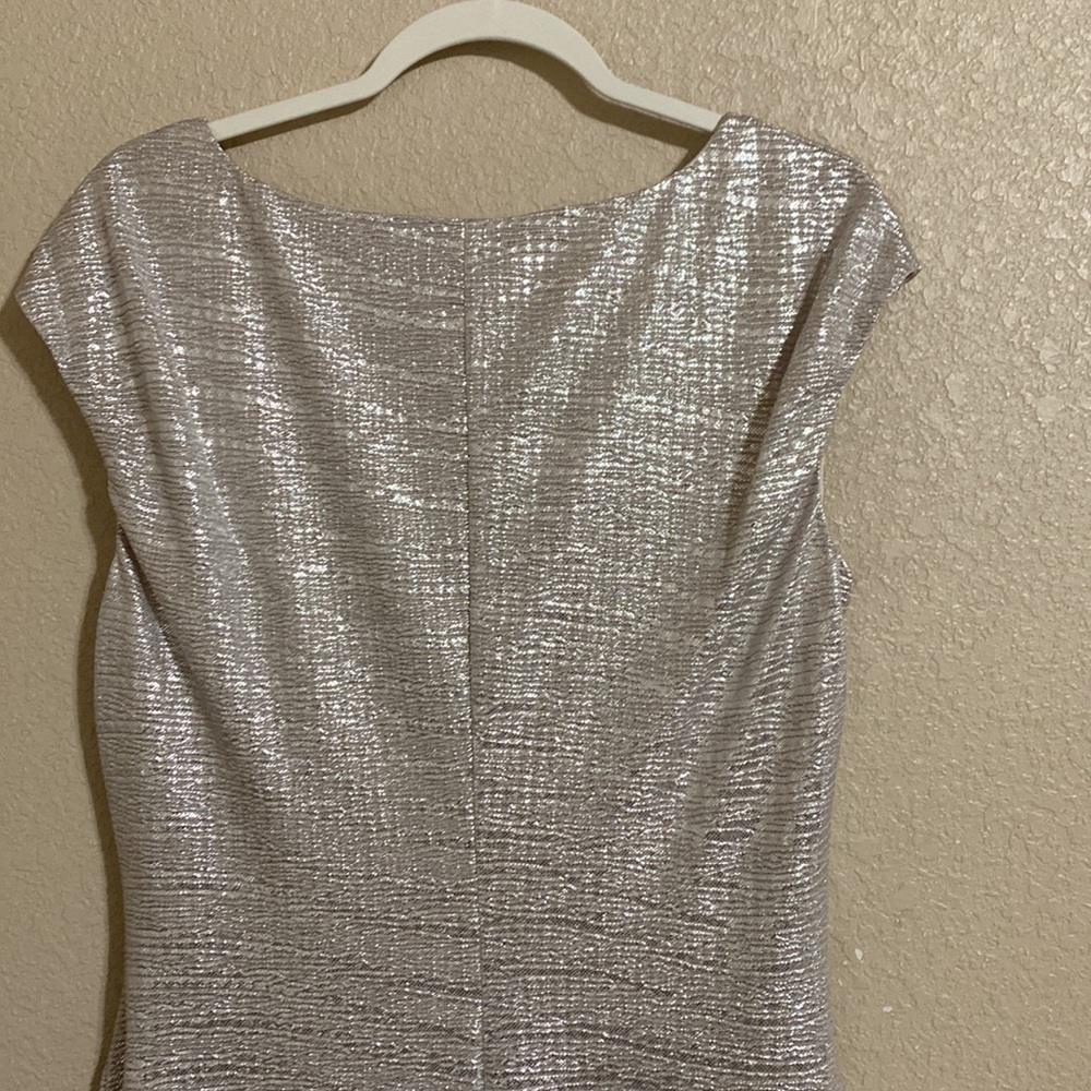 Anne Klein silver mid dress size 12 excellent - Picture 4 of 5